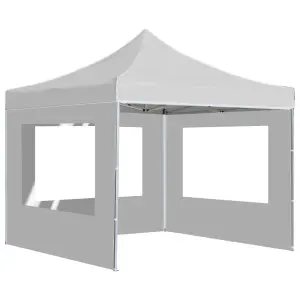 Berkfield Professional Folding Party Tent with Walls Aluminium 2x2 m White