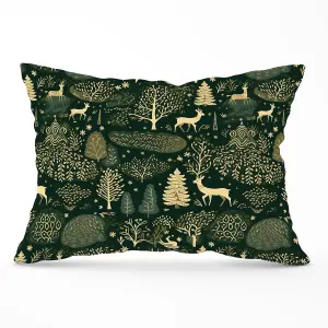 Green Christmas Woodlands Cushions 33cm x 48cm