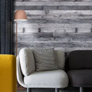 Wood Effect Prepasted Plastic Roll, Removable Vinyl Wrap Self Adhesive Peel and Stick Wall Covering 2.7 m²