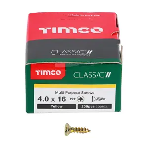 TIMCO Classic Multi-Purpose Countersunk Gold Woodscrews - 4.0 x 16 (200pcs)