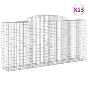 Berkfield Arched Gabion Baskets 13 pcs 300x50x140/160 cm Galvanised Iron