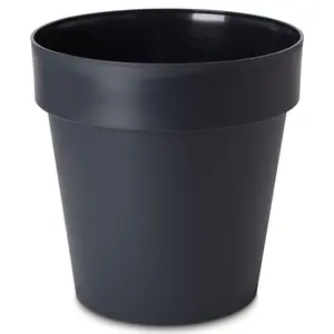 Verve Nurgul Matt Dark grey Polypropylene Plant pot (Dia) 40cm, (H)35.4cm, 29L