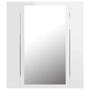 Berkfield LED Bathroom Mirror Cabinet High Gloss White 40x12x45 cm