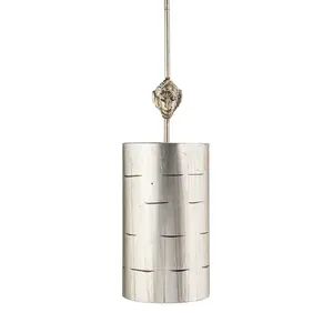 1 Bulb Ceiling Pendant Light Fitting Aged Silver LED E27 100W Bulb