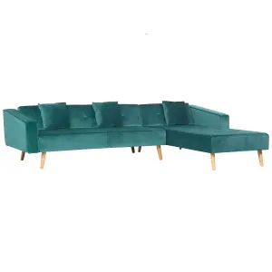 Corner Sofa VADSO Emerald Green Velvet Left Hand