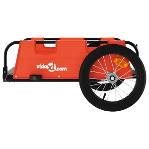 vidaXL Bike Trailer Orange Oxford Fabric and Iron