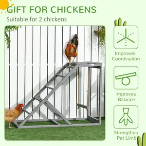 71cm Wood Bird Chicken Activity Shelf for Floor