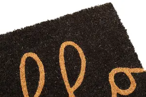 Maison by Premier Filta Hello Black Coir Doormat