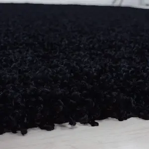 Abaseen 60x110 cm Black Shaggy Rug - Soft Touch Thick Pile Modern Rugs - Washable Area Rugs for Home and Office