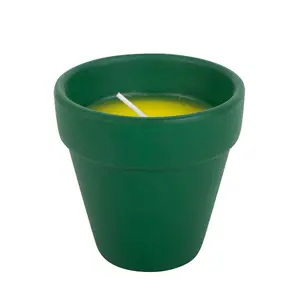 Outdoor Citronella Green Plant Pot Candle H9.5cm