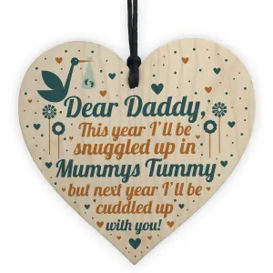 Red Ocean Daddy To Be Gifts From Bump Baby Shower Dad To Be Birthday Gift Friend Wooden Heart