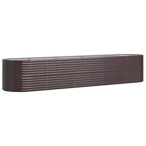 Berkfield Garden Planter Powder-coated Steel 368x80x68 cm Brown