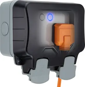 BG 13A Grey 2 gang Outdoor Smart weatherproof switched socket