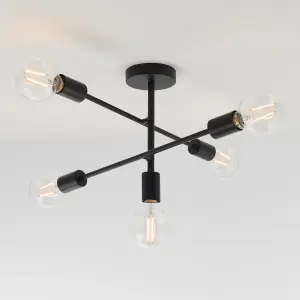 Anson Lighting Arvilla 5lt Semi Flush light finished in matt black