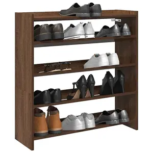 Berkfield Shoe Rack Brown Oak 80x25x81 cm Engineered Wood