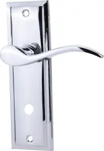 Sandleford Lupton Bathroom  Door Handle Lever Set - Polished Chrome