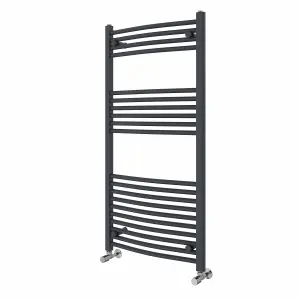 Right Radiators 1200x600 mm Curved Heated Towel Rail Radiator Bathroom Ladder Warmer Anthracite