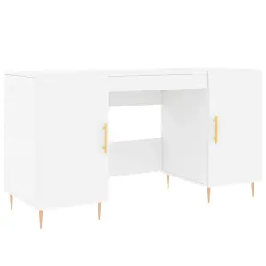 Berkfield Desk White 140x50x75 cm Engineered Wood