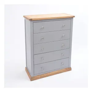 Biccari 5 Drawer Chest of Drawers Chrome Knob