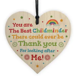 Thank You Childminder Gift Wood Heart Leaving Nursery Teacher Pre School Keepsake