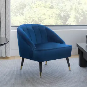 Velvet Blue Kensington Slipper Bedroom Accent Chair