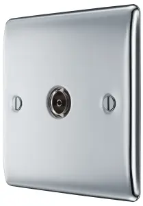 BG Nexus Metal Single Co-Axial Socket 1 Gang Polished Chrome - NPC60