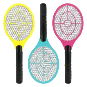 Electric Mosquito Swatter Swat Wasp Killer - Fly Zapper Racket Bug Zapper - With An Activation Button - Ergonomic Lightweight