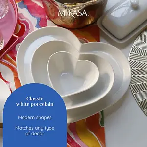 Mikasa Chalk 30cm Heart Serving Platter