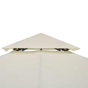 Outsunny 3(m) 2 Tier Garden Gazebo Top Cover Replacement Canopy Roof Cream White