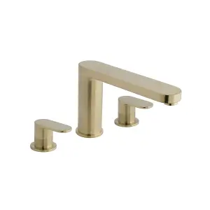 Prestige 3 Hole Bath Filler Tap Brushed Brass