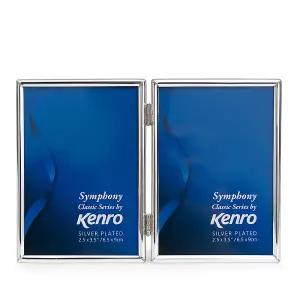 Kenro Silver Plated Twin Photo Frame 8x6 Inch / 15x20cm Symphony Classic Series - SY1520/2