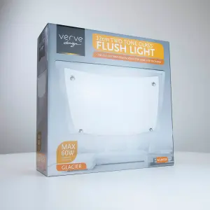 Square 32cm Oyster Ceiling Flush Light