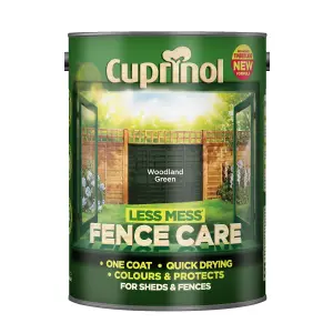 Cuprinol Less mess fence care Woodland green Matt Exterior Wood paint, 5L