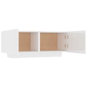 Berkfield TV Cabinet High Gloss White 100x35x40 cm Engineered Wood