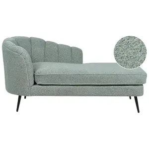 Left Hand Boucle Chaise Lounge Green ALLIER