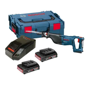 Bosch GSA 18V-LI 18v Reciprocating Sabre Saw, 2 x 2.0ah Batteries Charger, LBOXX