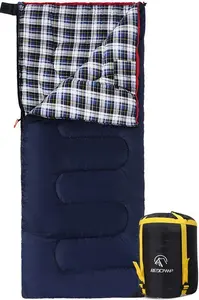 REDCAMP Cotton Flannel Sleeping Bags For Camping, 3-Season Warm And Comfortable Adult Sleeping Bag, Envelope With 2/3/4Lbs Filling