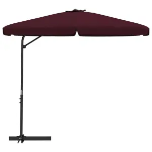 Berkfield Outdoor Parasol with Steel Pole 300 cm Bordeaux Red