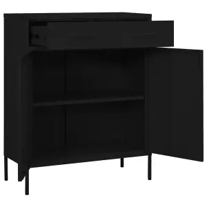 Berkfield Storage Cabinet Black 80x35x101.5 cm Steel