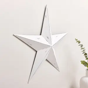 Melody Maison Large Rustic White Metal Wall Star