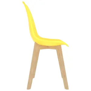 Berkfield Dining Chairs 6 pcs Yellow Plastic