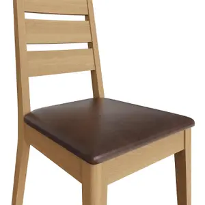 Pair Of Ready Assembled Ladder Back Oak Dining Chairs