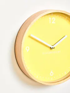 Interiors by Premier Modern Design Small Yellow Wall Clock, Sleek Clock In Kitchen, Compact And Lightweight Wall Clock For Indoor