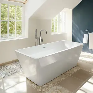 Bergen White Acrylic Rectangular Freestanding Bath (L)1755mm (W)800mm