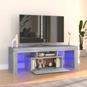 Berkfield TV Cabinet with LED Lights Grey Sonoma 120x35x40 cm