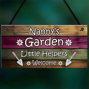 Red Ocean Garden Sign Hanging Wall Plaque Gift For Nan Nanny Summerhouse Sign Gift From Grandchildren