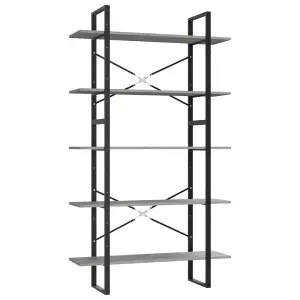 Berkfield 5-Tier Book Cabinet Concrete Grey 100x30x175 cm Engineered Wood