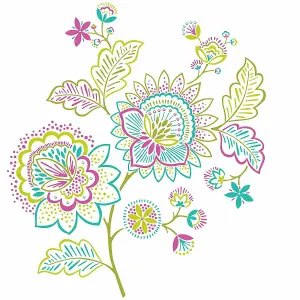 Wallpops Colourful Jeweled Floral Flowers Wall Art Kit Stickers