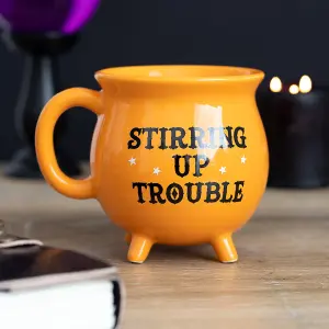 Something Different Stirring Up Trouble Cauldron Ceramic Mug Orange (One Size)