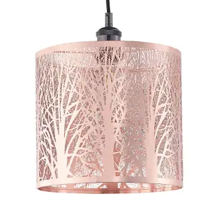 Unique and Beautiful Polished Copper Metal Forest Design Ceiling Pendant Shade